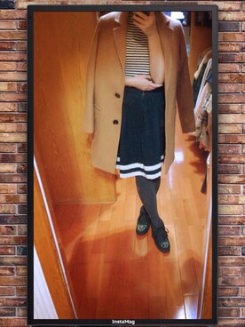 「skirt」｜「アイテム（チェスターコート）」を使った、Hao♪さん（レディース・155cm）の冬コーディネート