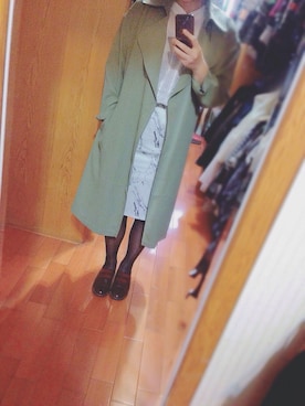 「skirt」｜「アイテム（トレンチコート）」を使った、Hao♪さん（レディース・155cm）の春コーディネート