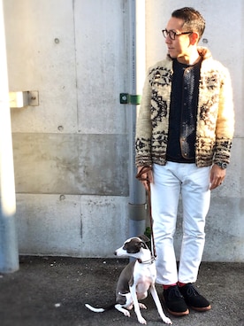 「カウチンセーター」｜「アイテム（アナログ腕時計）」を使った、meinooyajiさん（メンズ・167cm）の秋コーディネート