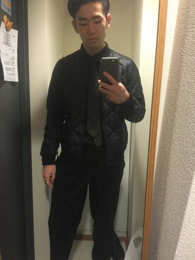 「NEIL BARRETT（ニールバレット）のアイテム（フォーマルスーツ/小物）」を使った、Hu Jingさん（メンズ・177cm）の冬コーディネート