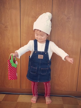 「POLO JEANS（ポロジーンズ）のアイテム（サロペット/オーバーオール）」を使った、やっちゃんさん（キッズ・80cm）の秋コーディネート