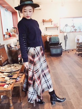 「snidel」｜「アイテム（スウェット）」を使った、michikoさん（レディース・158cm）の冬コーディネート