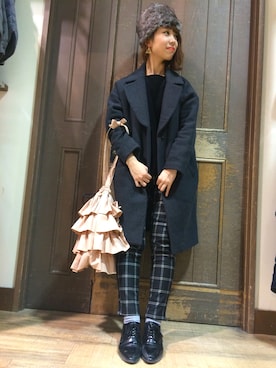 「BACK NUMBER（バックナンバー）のアイテム（チェスターコート）」を使った、haruka＊＊さん（レディース・160cm）の秋コーディネート