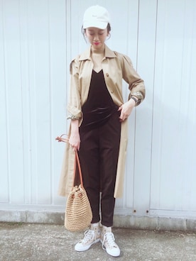 「Yves Saint Laurent（イヴサンローラン）のアイテム（ジャケット/アウター）」を使った、TOMOKAさん（レディース・162cm）の秋コーディネート