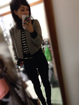 「LOWRYS FARM（ローリーズファーム）のアイテム（デニムパンツ、ブルー系）」を使った、Hayasiさん（レディース・158cm）の秋コーディネート
