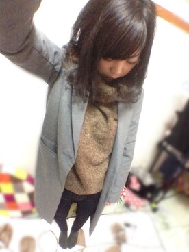 「LOWRYS FARM（ローリーズファーム）のアイテム（その他アウター、グレー系）」を使った、Hayasiさん（レディース・158cm）の冬コーディネート