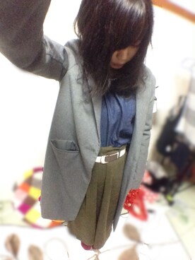「LOWRYS FARM（ローリーズファーム）のアイテム（その他アウター、グレー系）」を使った、Hayasiさん（レディース・158cm）の冬コーディネート