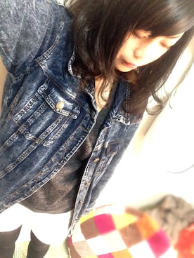 「UNIQLO（ユニクロ）のアイテム（その他パンツ、ホワイト系）」を使った、Hayasiさん（レディース・158cm）の冬コーディネート