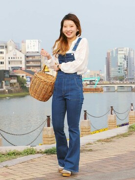 「GAP（ギャップ）のアイテム（サロペット/オーバーオール）」を使った、GapJapanさん（レディース・162cm）の春コーディネート