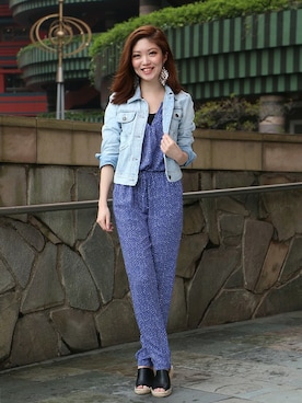 「リラックスコーデ」｜「アイテム（デニムジャケット）」を使った、GapJapanさん（レディース・152cm）の春コーディネート