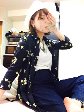 「EGOIST（エゴイスト）のアイテム（帽子）」を使った、ちろるさん（レディース・163cm）の春コーディネート
