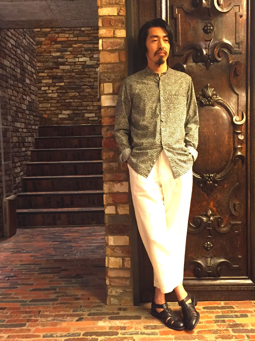 「nano・universe、DNL」｜「DNLのアイテム（シャツ/ブラウス、その他）」を使った、NANO・UNIVERSE LIBRARY 東京 STAFFさん（メンズ・170cm）の夏コーディネートの1枚目の写真