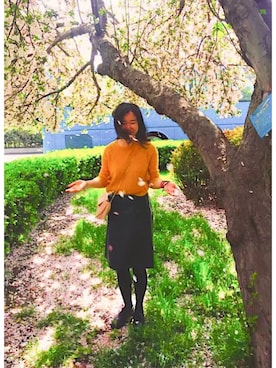 「Oasis（オアシス）のアイテム」を使った、路痴苗的一生さん（レディース・160cm）の春コーディネート