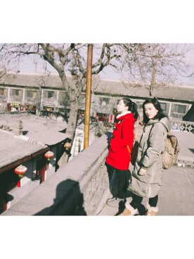 「アイテム（ブーツ、シルバー系）」を使った、路痴苗的一生さん（レディース・160cm）の春コーディネート