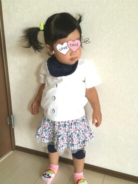 「グラニフTシャツ」｜Megumi さん（キッズ・80cm）の夏コーディネート