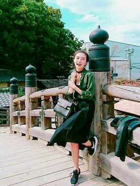 「太秦映画村」｜Niwaさん（レディース・160cm）の秋コーディネート