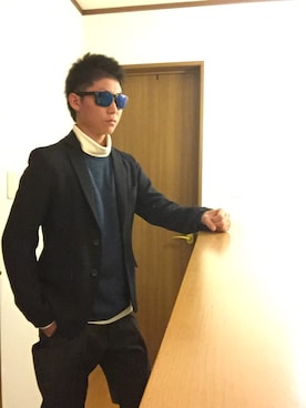 「GGD（ジージーディー）のアイテム（スーツジャケット）」を使った、TAKUさん（メンズ・170cm）の秋コーディネート