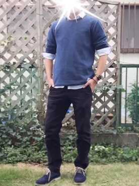 「GGD（ジージーディー）のアイテム（スウェット）」を使った、TAKUさん（メンズ・170cm）の秋コーディネート