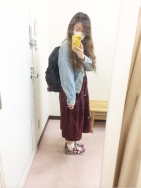 「にゃー」｜「アイテム（デニムジャケット）」を使った、chinaさん（レディース・158cm）の秋コーディネート