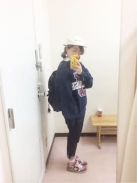 「スウェット×シャツ」｜「アイテム（その他）」を使った、chinaさん（レディース・158cm）の秋コーディネート