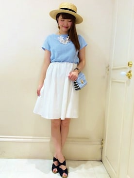 「MINIMUM（ミニマム）のアイテム（スカート）」を使った、minimum神戸マルイstaffさん（レディース・159cm）の夏コーディネート