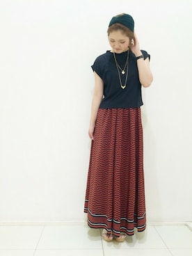 「MINIMUM（ミニマム）のアイテム（スカート）」を使った、minimum神戸マルイstaffさん（レディース・159cm）の夏コーディネート