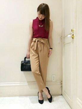 「MINIMUM（ミニマム）のアイテム（パンツ）」を使った、minimum神戸マルイstaffさん（レディース・159cm）の夏コーディネート