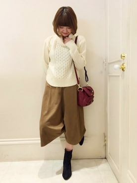 「MINIMUM（ミニマム）のアイテム（パンツ）」を使った、minimum神戸マルイstaffさん（レディース・159cm）の秋コーディネート