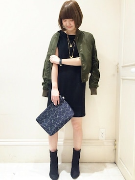 「MINIMUM（ミニマム）のアイテム（ブルゾン）」を使った、minimum神戸マルイstaffさん（レディース・159cm）の秋コーディネート