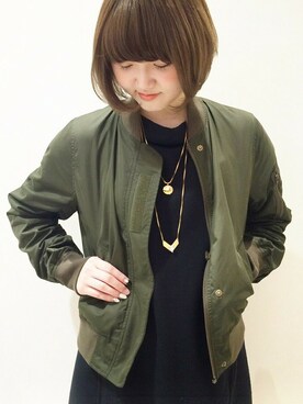 「MINIMUM（ミニマム）のアイテム（ブルゾン）」を使った、minimum神戸マルイstaffさん（レディース・159cm）の秋コーディネート