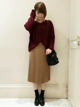 「MINIMUM（ミニマム）のアイテム（スカート）」を使った、minimum神戸マルイstaffさん（レディース・159cm）の秋コーディネート