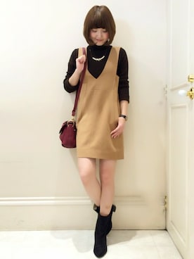 「MINIMUM（ミニマム）のアイテム（ワンピース/ドレス）」を使った、minimum神戸マルイstaffさん（レディース・159cm）の秋コーディネート