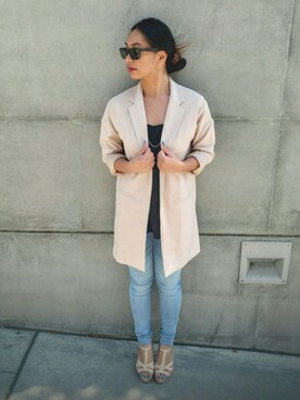 「blazer」｜「アイテム（その他アウター）」を使った、Jannel De Los Reyesさん（レディース・160cm）の秋コーディネート