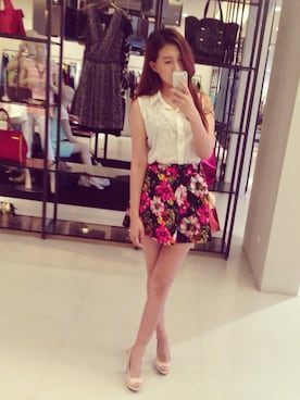 「SENSE（センス）のアイテム」を使った、Tracy C.さん（レディース・163cm）の夏コーディネート