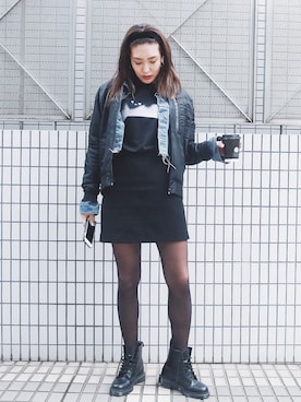 「Dr. Martens（ドクターマーチン）のDr.Martens 6EYE BOOT（ブーツ）」を使った、小竹麻美さん（レディース・163cm）の春コーディネート