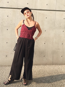 「MURUA（ムルーア）のアイテム」を使った、小竹麻美さん（レディース・163cm）の夏コーディネート