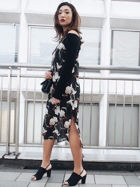 「フラワー」｜小竹麻美さん（レディース・163cm）の秋コーディネート