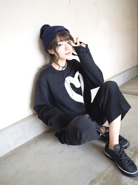 「ラブ＆ピース2016」｜「アイテム（アクセサリー）」を使った、poyoさん（レディース・160cm）の秋コーディネート