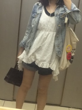 「WC（ダブル シー）のアイテム（デニムジャケット）」を使った、nanacoさん（レディース・159cm）の秋コーディネート