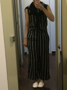 「DHOLIC（ディーホリック）のアイテム（セットアップ）」を使った、nanacoさん（レディース・159cm）の夏コーディネート