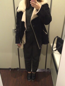 「DHOLIC（ディーホリック）のアイテム（セットアップ）」を使った、nanacoさん（レディース・159cm）の冬コーディネート