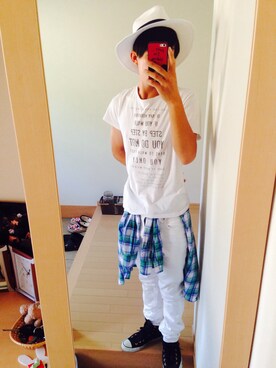 「LIGHT ON THE PATH（ライトオンザパス）のアイテム（帽子）」を使った、KENKENさん（メンズ・166cm）の夏コーディネート