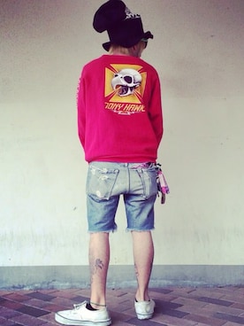 「POWELL（パウエル）のアイテム」を使った、はにたんさん（メンズ・160cm）の夏コーディネート