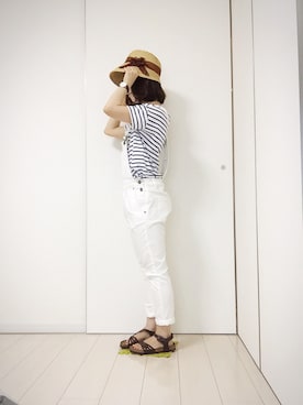 「FREDY&GLOSTER（フレディアンドグロスター）のアイテム（Tシャツ/カットソー）」を使った、sa…⁂さん（レディース・152cm）の夏コーディネート
