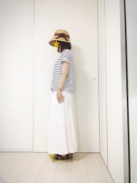 「FREDY&GLOSTER（フレディアンドグロスター）のアイテム（Tシャツ/カットソー）」を使った、sa…⁂さん（レディース・152cm）の夏コーディネート