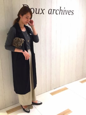 「Doux archives（ドゥアルシーヴ）のアイテム（その他アウター）」を使った、SAEさん（レディース・166cm）の秋コーディネート