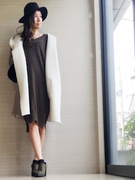 「＃ワンピース」｜「アイテム（その他アウター）」を使った、misaさん（レディース・165cm）の秋コーディネート