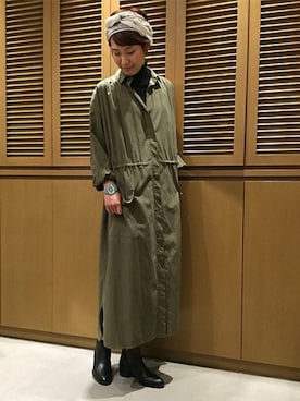 「FRAMeWORK（フレームワーク）のアイテム（ワンピース/ドレス）」を使った、FRAMeWORK tomomiさん（レディース・168cm）の冬コーディネート