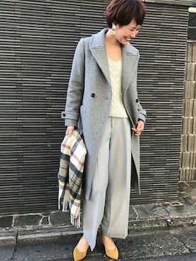 「FRAMeWORK（フレームワーク）のアイテム（パンツ）」を使った、FRAMeWORK tomomiさん（レディース・168cm）の冬コーディネート