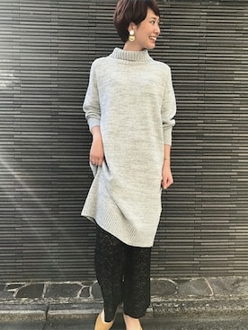 「FRAMeWORK（フレームワーク）のアイテム（ワンピース/ドレス）」を使った、FRAMeWORK tomomiさん（レディース・168cm）の冬コーディネート